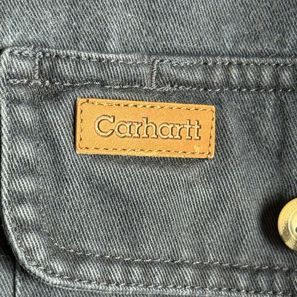 Carhartt VTG Rugged Outdoor Wear Long Sleeve Button Up Distressed Shirt MenSz L - Picture 2 of 7